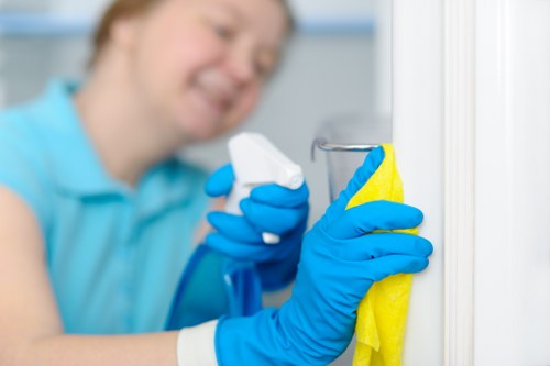 Janitorial and commercial cleaning equipment in a workplace