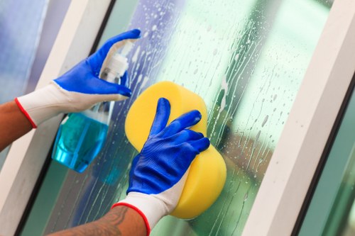 Streak-free window washing with squeegee and microfiber cloth
