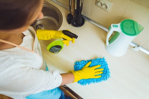 Detailed professional cleaning in a residential interior