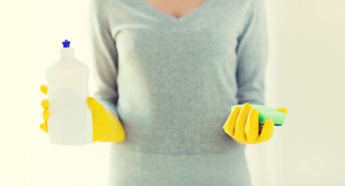 High-reach window cleaning equipment for upper windows