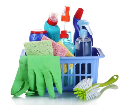 Spot cleaning a rug after a spill with gentle blotting