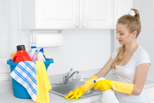 Bathroom scrubbed as part of move out cleaning